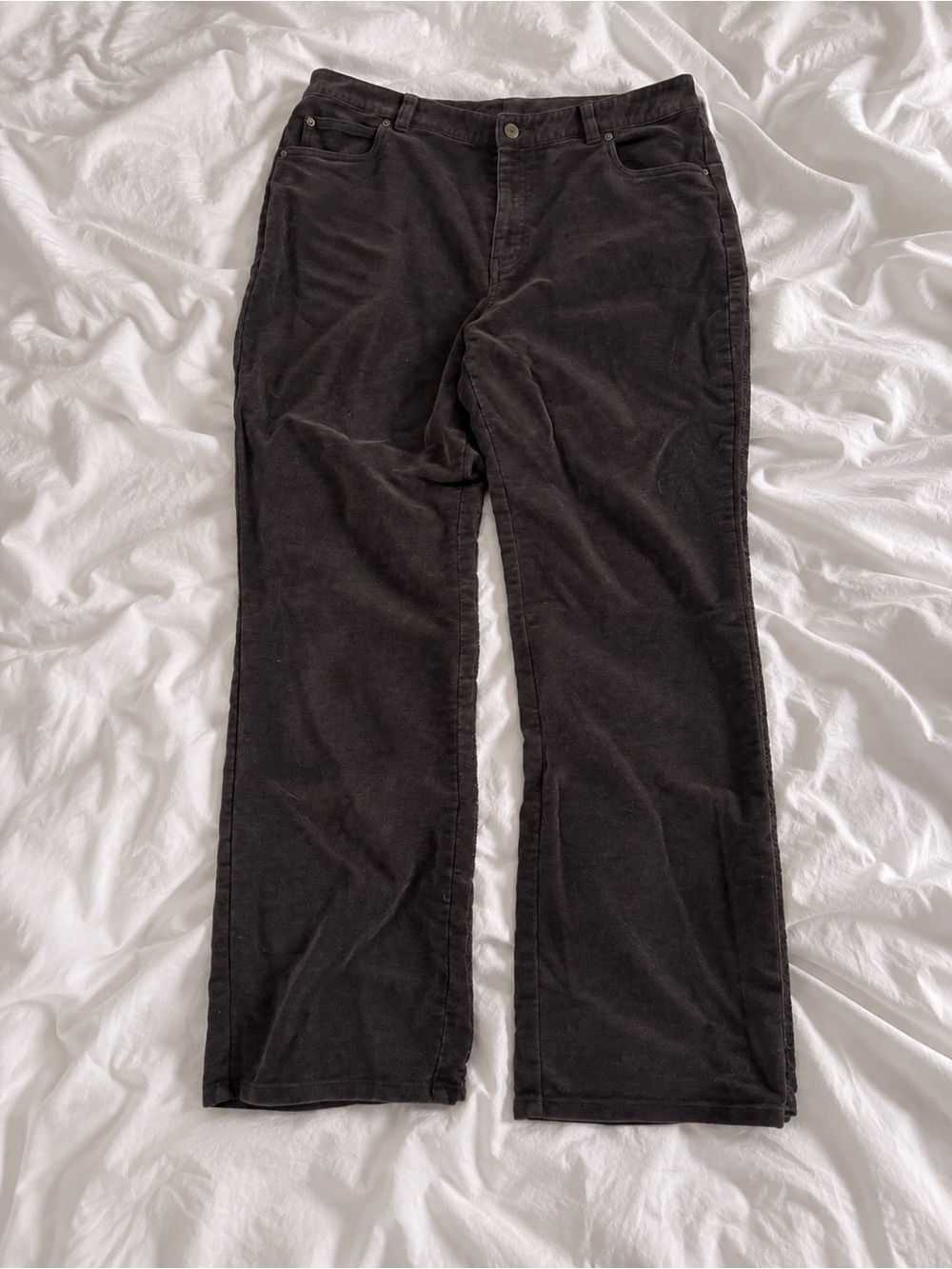 L.L. Bean Men's Black Corduroy Straight-Leg Pants